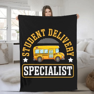 Discover Funny Student Delivery Specialist School Bus Driver Baseball Tees Fleece Blankets
