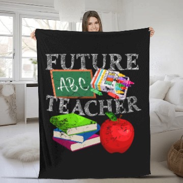Discover Future ABC Teacher Crayon Apple Funny Kid Fleece Blankets