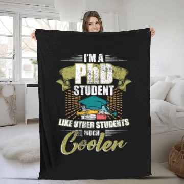 Discover PhD Student Dissertation Cool Doctorate Graduation Fleece Blankets