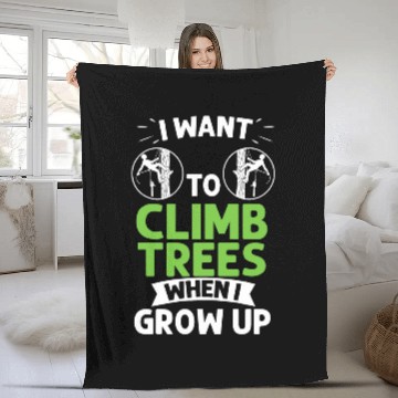 Discover Arborist Tree Climbing Chainsaw Tree Surgeon Beginner 3 Fleece Blankets