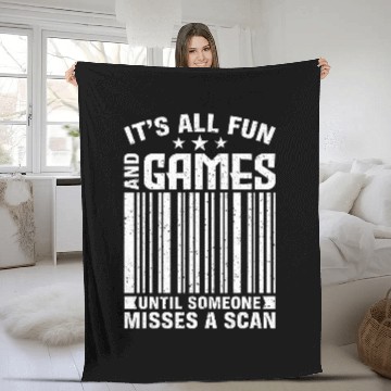 Discover Its All Fun and Games Until Someone Misses a Scan Postal Baseball Tees Fleece Blankets