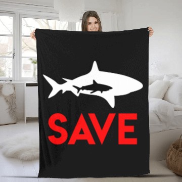 Discover Save The Sharks Environmental Protection Shark Fleece Blankets