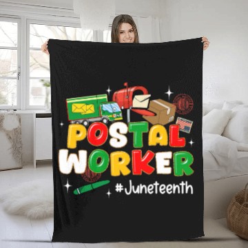 Discover African Postal Worker Juneteenth Emancipation Day 1865 Vibes Zip Fleece Blankets