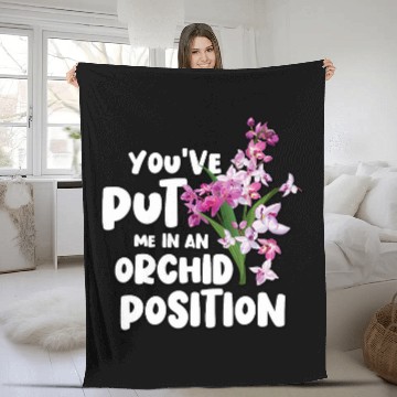 Discover Orchid Position Floral Designer Gift 2Funny Florist Pun Fleece Blankets