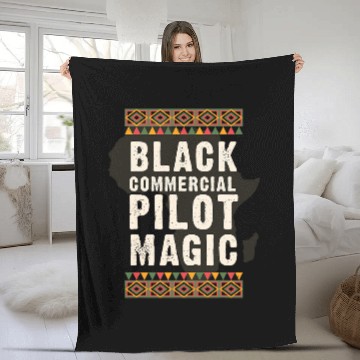 Discover Black Commercial Pilot Magic Juneteenth Black History Fleece Blankets