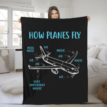 Discover How Planes Fly Funny Aviation Engineer Pilot Airplane Fleece Blankets