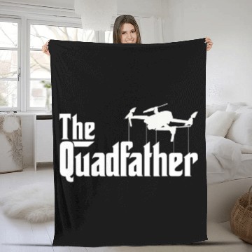Discover The Quadfather Drone Pilot Fleece Blankets