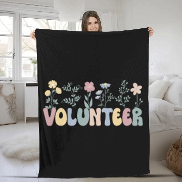Discover Groovy Volunteer Voluntary Worker Flowers Fleece Blankets