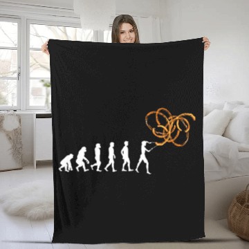 Discover Poi Human Evolution Fires Dancing Fires Spinner Poi Spinning Fleece Blankets