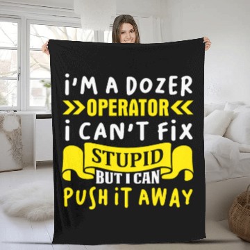 Discover Construction Crew Highway Worker Excavator Digger Fleece Blankets