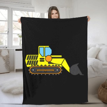 Discover Construction Expert Construction Site Forklift Truck Gift Fleece Blankets