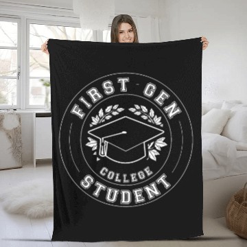 Discover Emblem First Generation College Student Baseball Tees Fleece Blankets