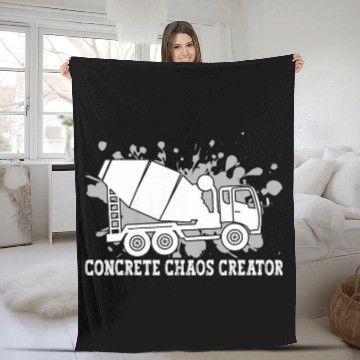 Discover Construction Batching Chaos Concrete Mixer Truck Driver Fleece Blankets