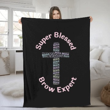 Discover Womens Super Blessed Brow Expert Baseball Tees Fleece Blankets