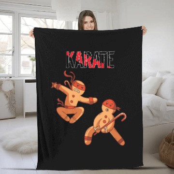 Discover Karate Ninja Christmas Gingerbread Fleece Blankets