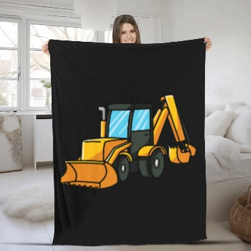 Discover Digger construction site machine vehicle Construction toy Fleece Blankets