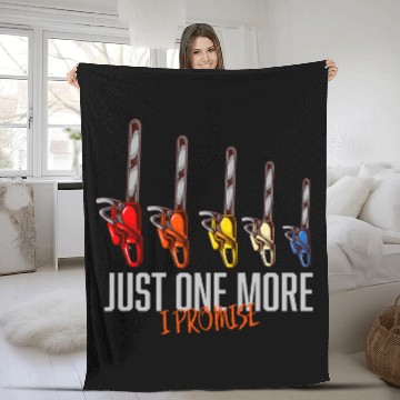 Discover Just One More Chainsaw Funny Arborists Woodworking Fleece Blankets