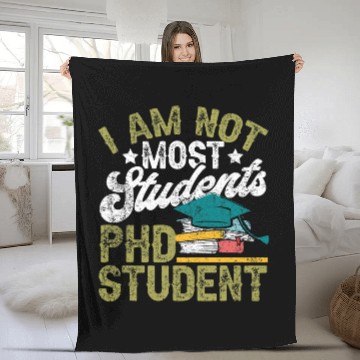 Discover PhD Student Dissertation Doctorate Graduation Fleece Blankets