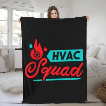 Discover Hvac Squad Hvac Tech and AC Repairman Team Baseball Tees Fleece Blankets
