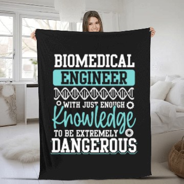 Discover Biomedicals Engineer Knowledge Funny Engineering 3 Fleece Blankets