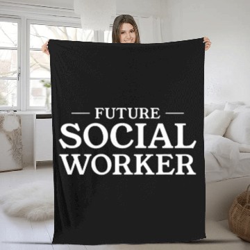 Discover Future Social Worker Funny Student Graduation 1 Fleece Blankets