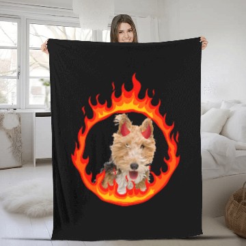Discover Devil Dog Fox Terrier Fleece Blankets