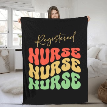 Discover Registered nurses Retro Groovy RN Nursing Student Baseball Tees Fleece Blankets