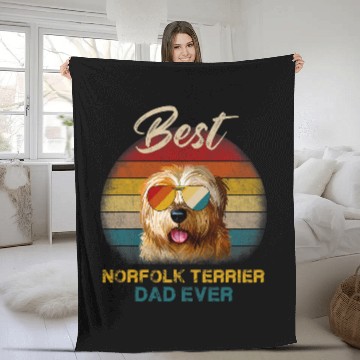 Discover norfolk terrier dog dad ever far day 2 Fleece Blankets