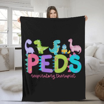 Discover PEDS Respiratory Therapist Pediatric Dinosaur nurses Baseball Tees Fleece Blankets