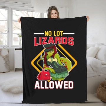 Discover No Lot Lizard CB Talk Trucker Design Fleece Blankets