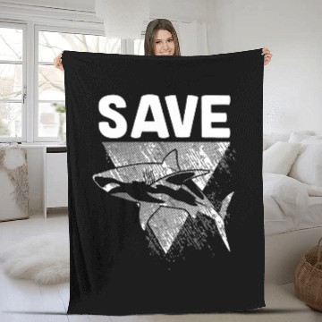 Discover Save Sharks stop finning shark Fleece Blankets