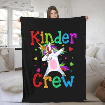 Discover Kinder Crew Unicorns Funny Back To School Fleece Blankets