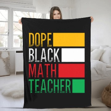 Discover HBCU College Student Dope Black Math Teacher Fleece Blankets