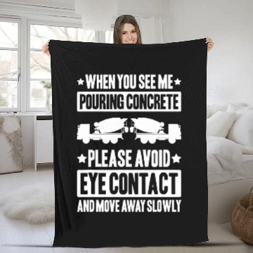 Discover Concreter Move Away Concrete Worker Fleece Blankets