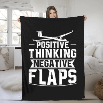 Discover Mens Positive Thinking Negative Flaps Gliding Glider Pilot Baseball Tees Fleece Blankets
