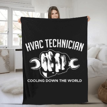 Discover HVAC Technician Cooling Down The World Fleece Blankets