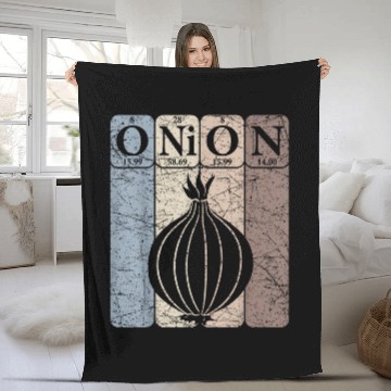 Discover Onion Periodic Table Elements Vegetables Farmer Retro 28 Fleece Blankets
