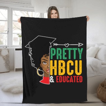 Discover HBCU College Student Pretty HBCU Educated Baseball Tees Fleece Blankets