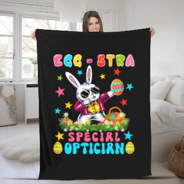 Discover Eggstra Special Optician  Bunny Easter Eggs Hunt Baseball Tees Fleece Blankets