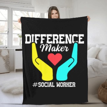 Discover Difference Maker Proud Social Worker 1 Fleece Blankets