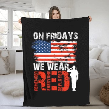 Discover RED Friday Remember Everyone Deployed Military Support Fleece Blankets