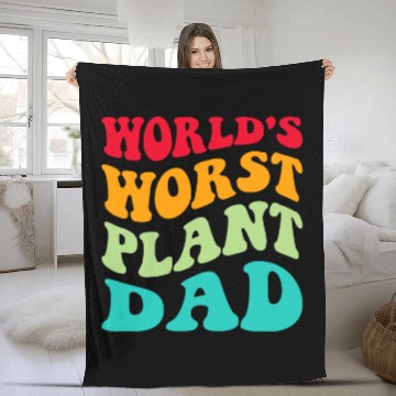 Discover Worlds Worst Plant Dad Farmer Gardener Sad Plant Daddy Baseball Tees Fleece Blankets