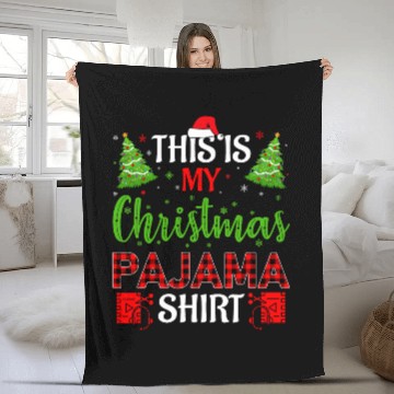 Discover xmass Tree Santa Hat Editor This is My Christmas Pajama Fleece Blankets