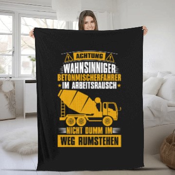 Discover Concrete mixer construction building construction worker 7 Fleece Blankets