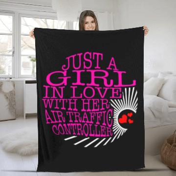 Discover Pilot A Girl In Love With Her Air Traffic Controller ATC Avi Fleece Blankets