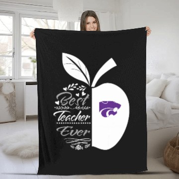 Discover Kansas State Wildcats Teacher Ever Half Apple Fleece Blankets