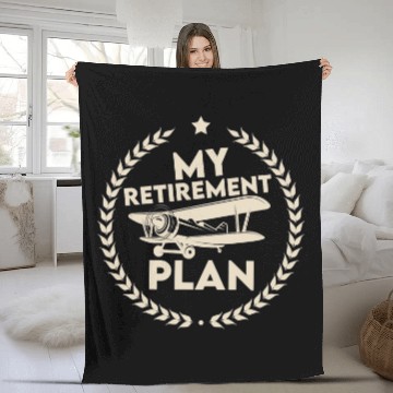 Discover My Retirement Plan Plane Funny Pilot Fleece Blankets