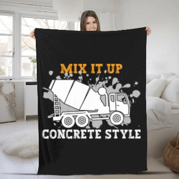 Discover Construction Batching Mix It Concrete Mixer Truck Driver Fleece Blankets