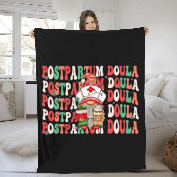 Discover Groovy Postpartum Doula Christmas Gnome Doula Birth Worker Fleece Blankets