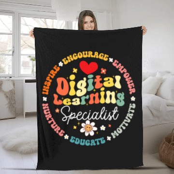Discover Digital Learning Specialist Technology Support Teacher Zip Fleece Blankets